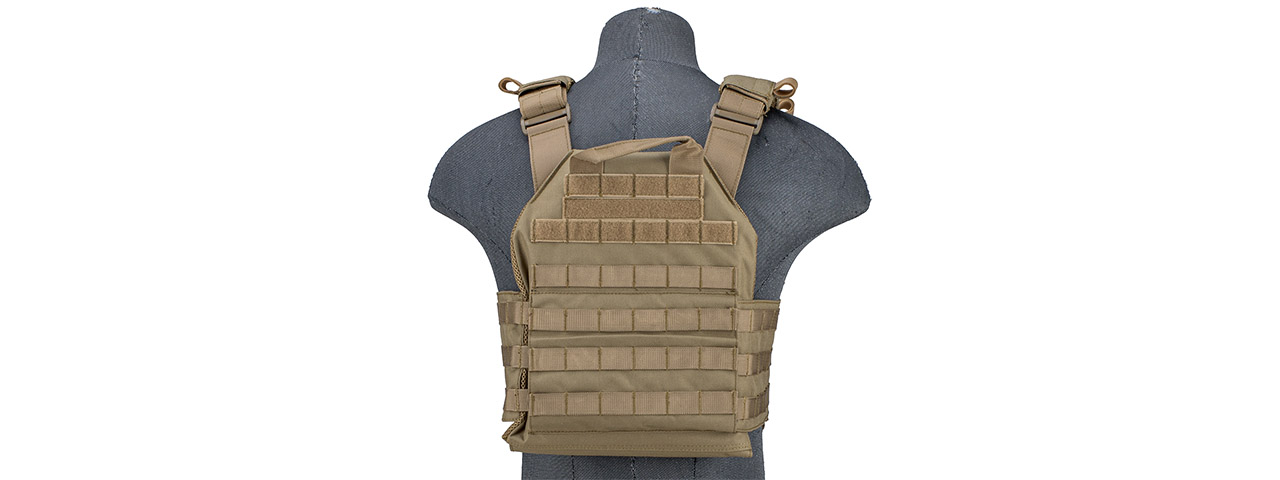 Lancer Tactical 1000D Nylon Buckle Up Assault Plate Carrier (Color: Tan) - Click Image to Close