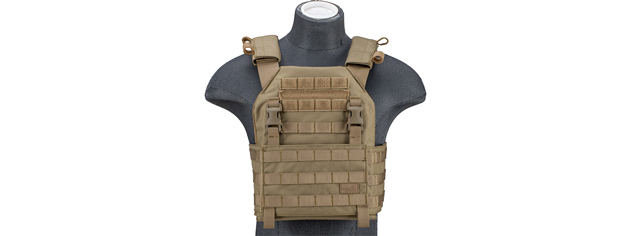 Lancer Tactical 1000D Nylon Buckle Up Assault Plate Carrier (Color: Tan)