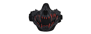 Fangs Mesh Lower Face Mask (Color: Black)