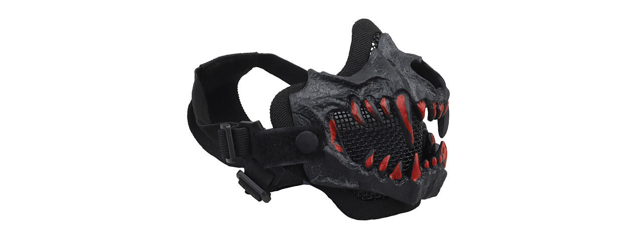 Fangs Mesh Lower Face Mask (Color: Black)