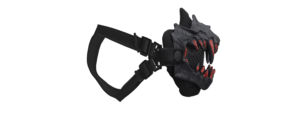 Fangs Mesh Lower Face Mask (Color: Black) - Click Image to Close