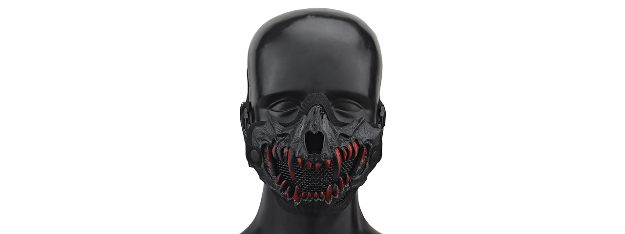 Fangs Mesh Lower Face Mask (Color: Black)