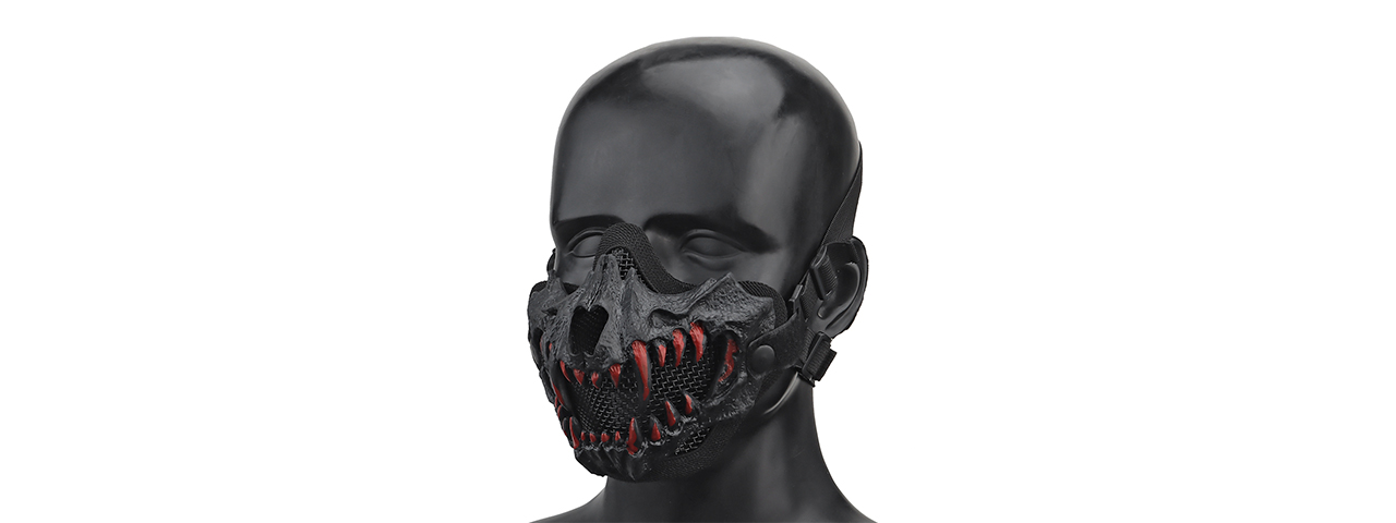 Fangs Mesh Lower Face Mask (Color: Black) - Click Image to Close