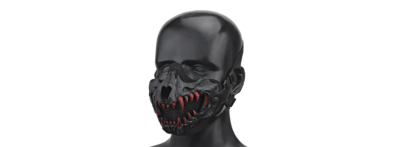 Fangs Mesh Lower Face Mask (Color: Black)