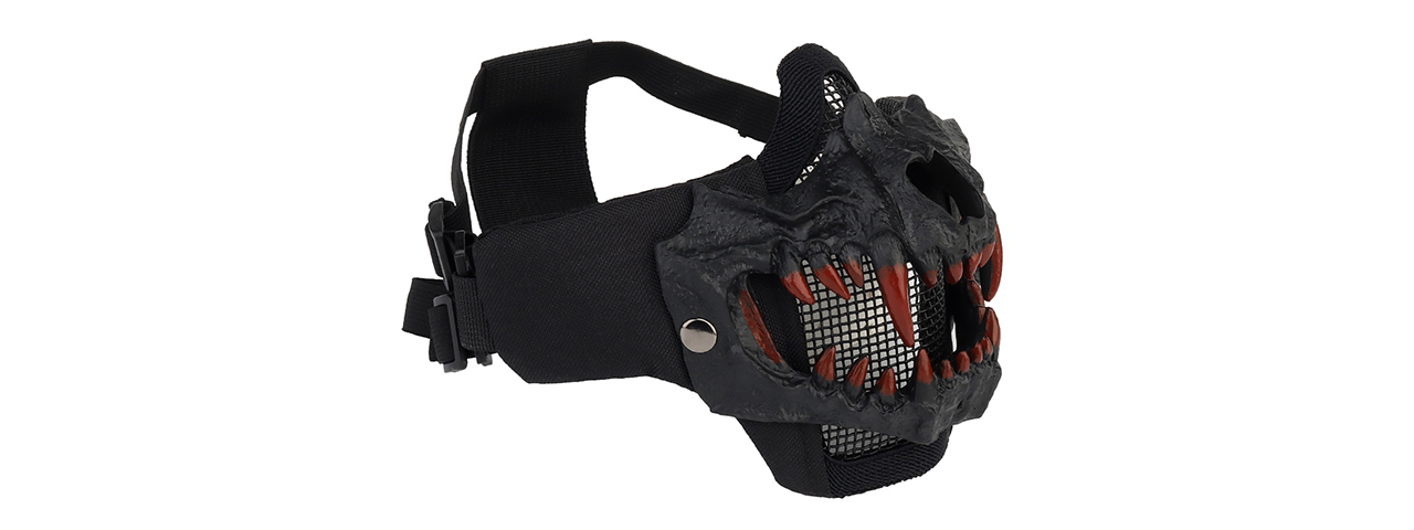 Upgraded Fangs Mesh Lower Face Mask (Color: Black)