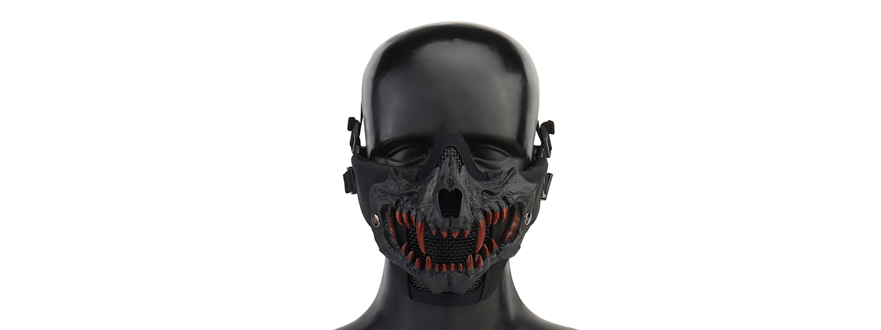 Upgraded Fangs Mesh Lower Face Mask (Color: Black) - Click Image to Close