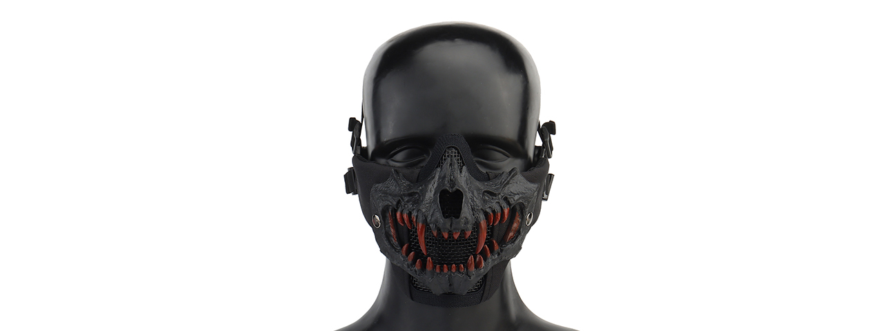 Upgraded Fangs Mesh Lower Face Mask (Color: Black)