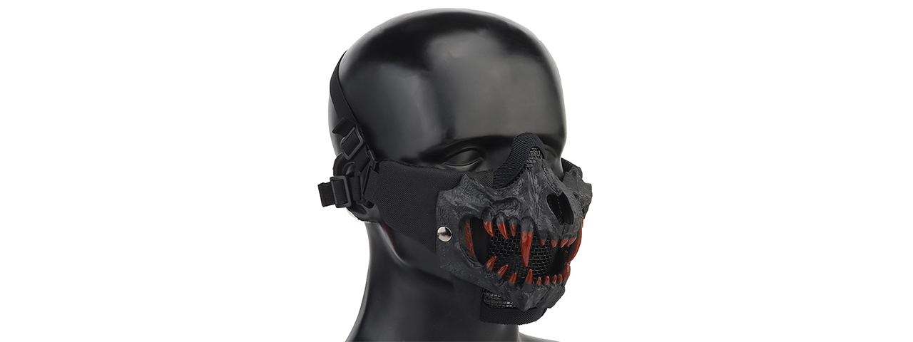 Upgraded Fangs Mesh Lower Face Mask (Color: Black) - Click Image to Close