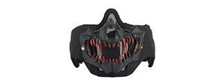 Fangs Mesh Lower Face Mask with Ear Protection (Color: Black)