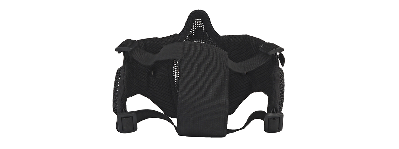 Fangs Mesh Lower Face Mask with Ear Protection (Color: Black)