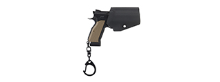 Tactical Detachable Mini Pistol Keychain with Holster (Color: Black)