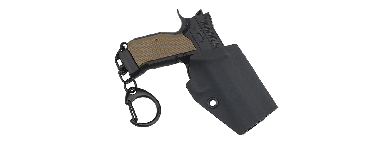 Tactical Detachable Mini Pistol Keychain with Holster (Color: Black) - Click Image to Close