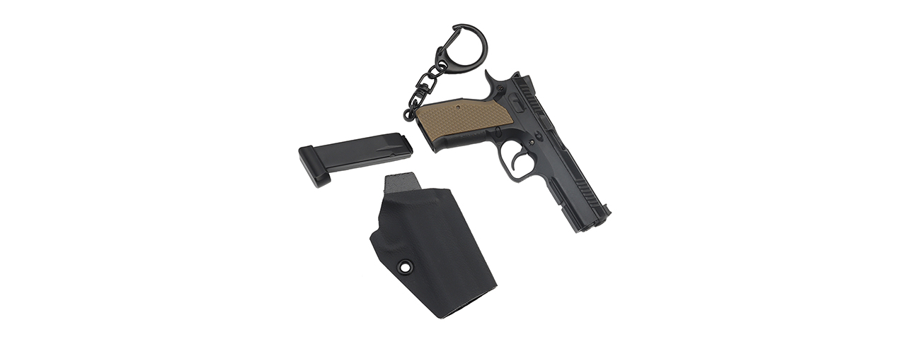 Tactical Detachable Mini Pistol Keychain with Holster (Color: Black)