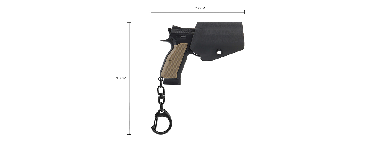 Tactical Detachable Mini Pistol Keychain with Holster (Color: Black)