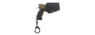 Tactical Detachable Mini Pistol Keychain with Holster (Color: Tan)