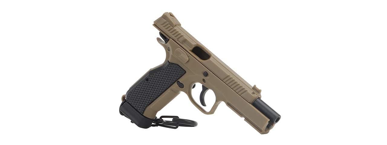 Tactical Detachable Mini Pistol Keychain with Holster (Color: Tan) - Click Image to Close