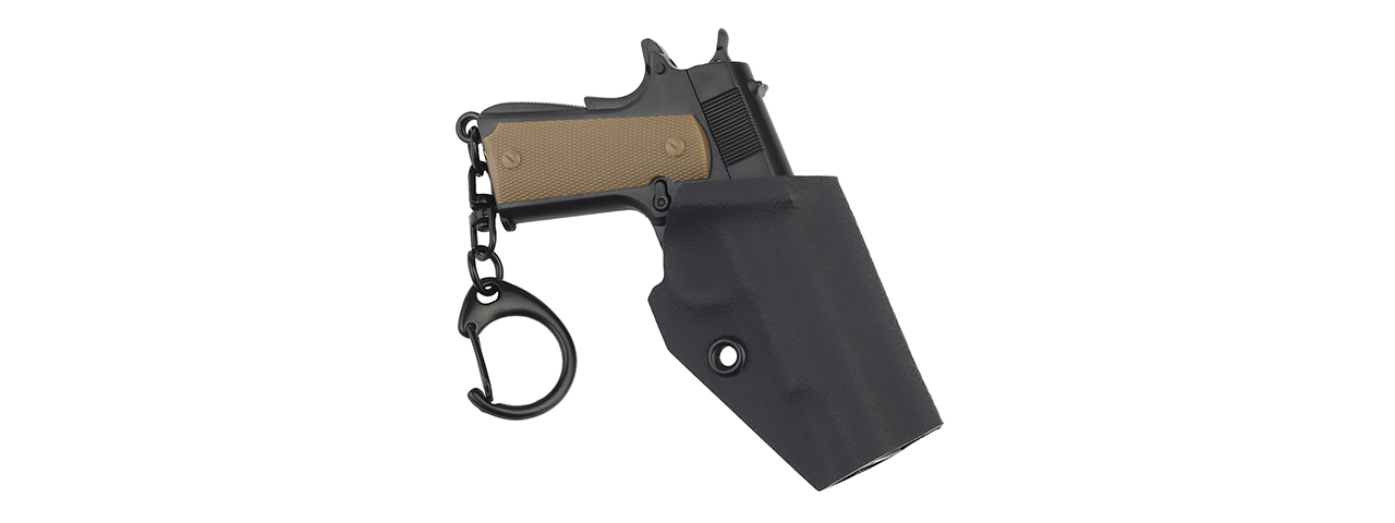 Tactical Detachable Mini 1911 Pistol Keychain with Holster (Color: Black) - Click Image to Close