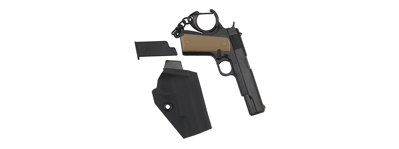 Tactical Detachable Mini 1911 Pistol Keychain with Holster (Color: Black)