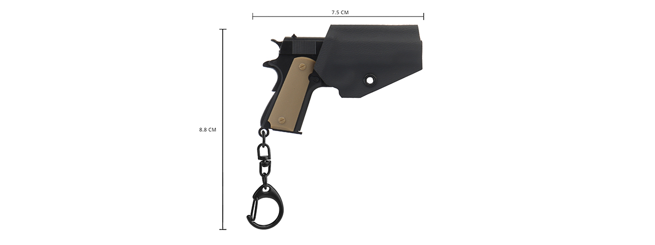 Tactical Detachable Mini 1911 Pistol Keychain with Holster (Color: Black) - Click Image to Close