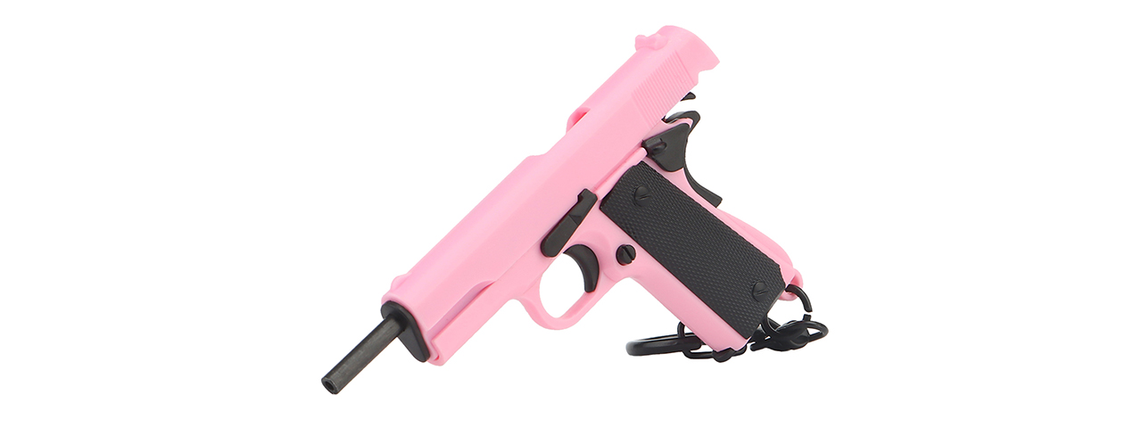 Tactical Detachable Mini 1911 Pistol Keychain with Holster (Color: Pink) - Click Image to Close