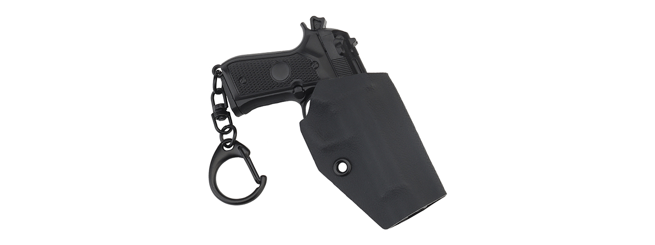 Tactical Detachable Mini M9 Pistol Keychain with Holster (Color: Black)