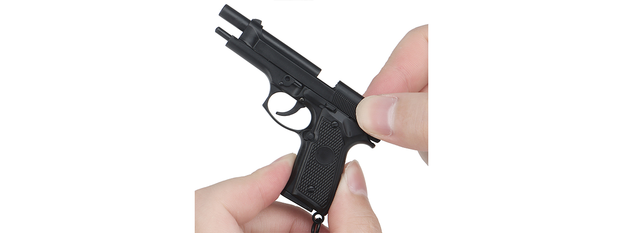 Tactical Detachable Mini M9 Pistol Keychain with Holster (Color: Black)