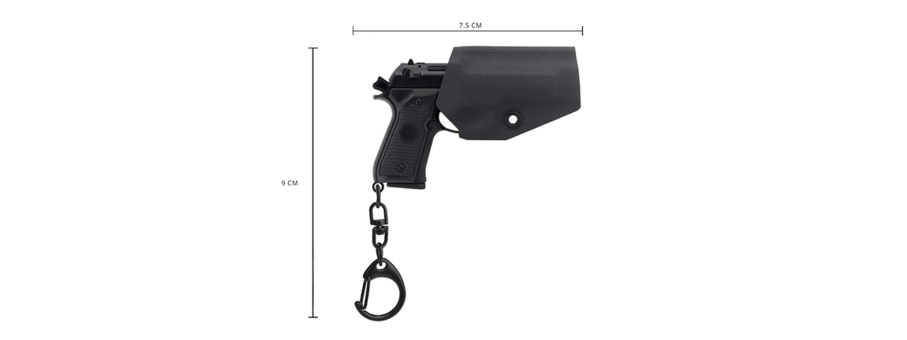 Tactical Detachable Mini M9 Pistol Keychain with Holster (Color: Black)