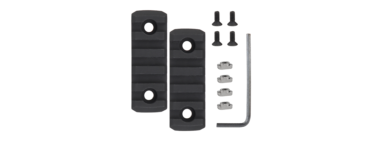 MK Helmet 5 Section Rail Mounts (Color: Black)