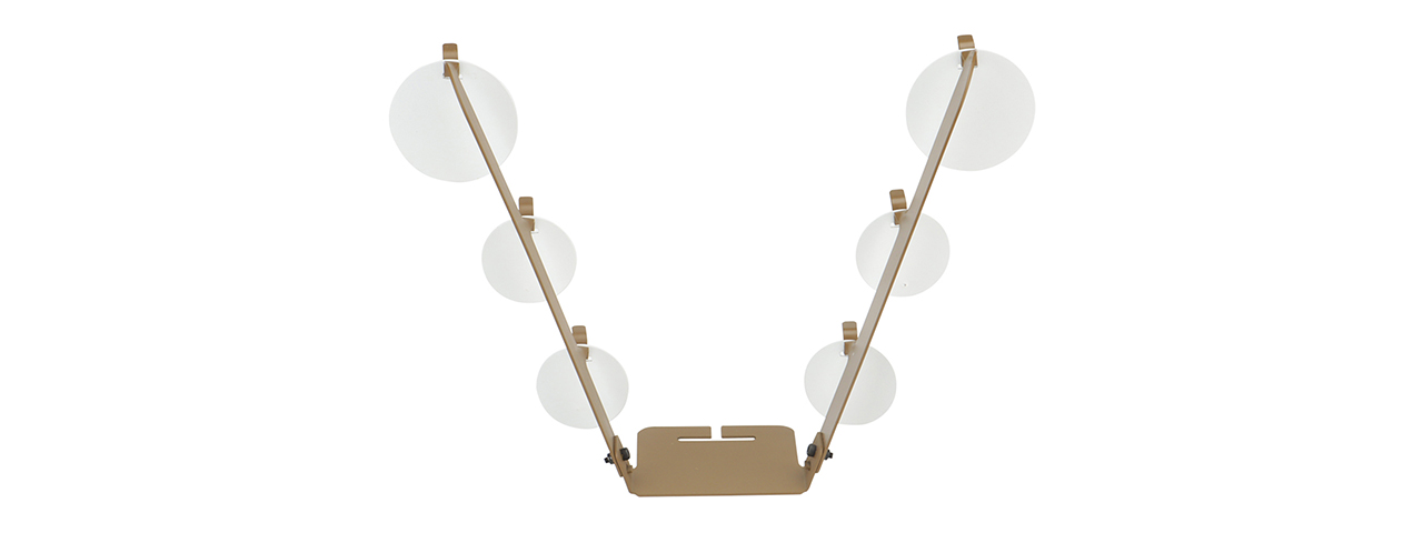 V-Shaped Target Hanging Bullseye Training Metal Shooting Target (Color: Tan)