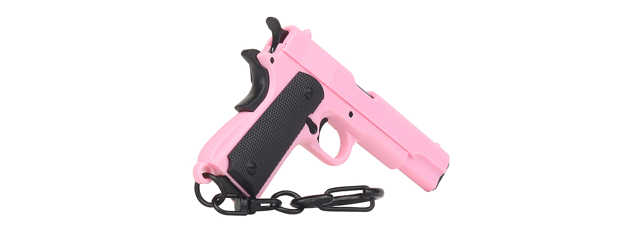 Tactical Detachable Mini 1911 Pistol Keychain (Color: Pink) - Click Image to Close