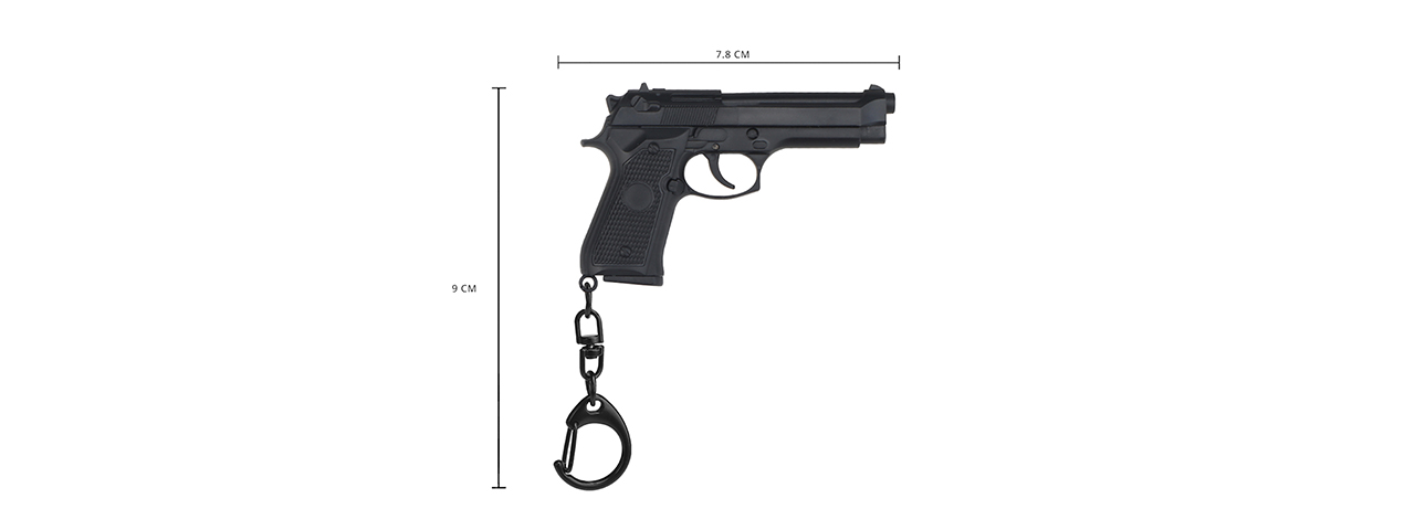 Tactical Detachable Mini M9 Pistol Keychain (Color: Black) - Click Image to Close