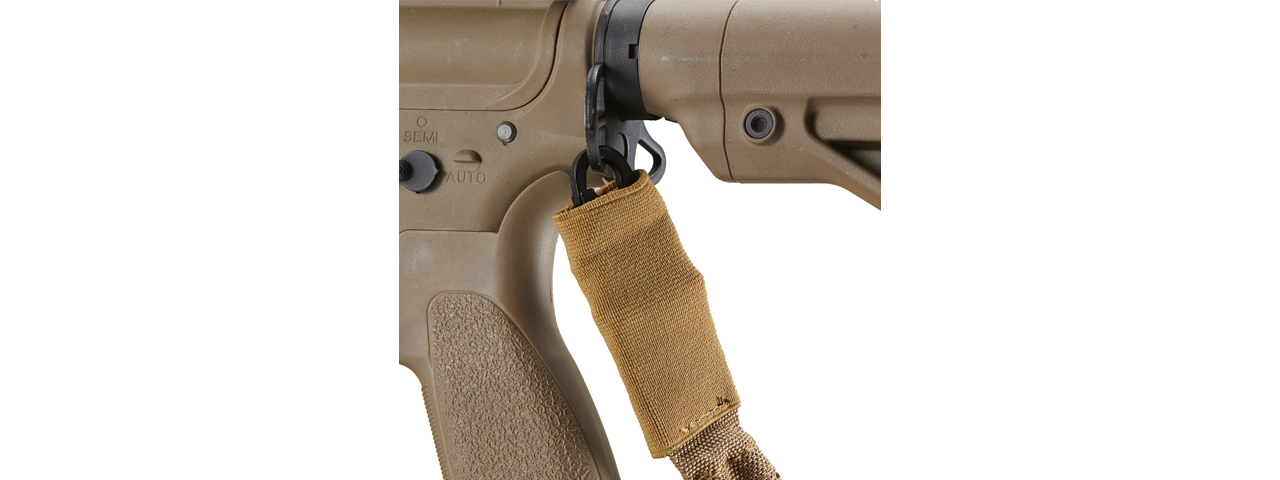 Lancer Tactical Heavy Duty Foam Padded Two Point Sling w/ QD Buckle (Color: Tan) - Click Image to Close