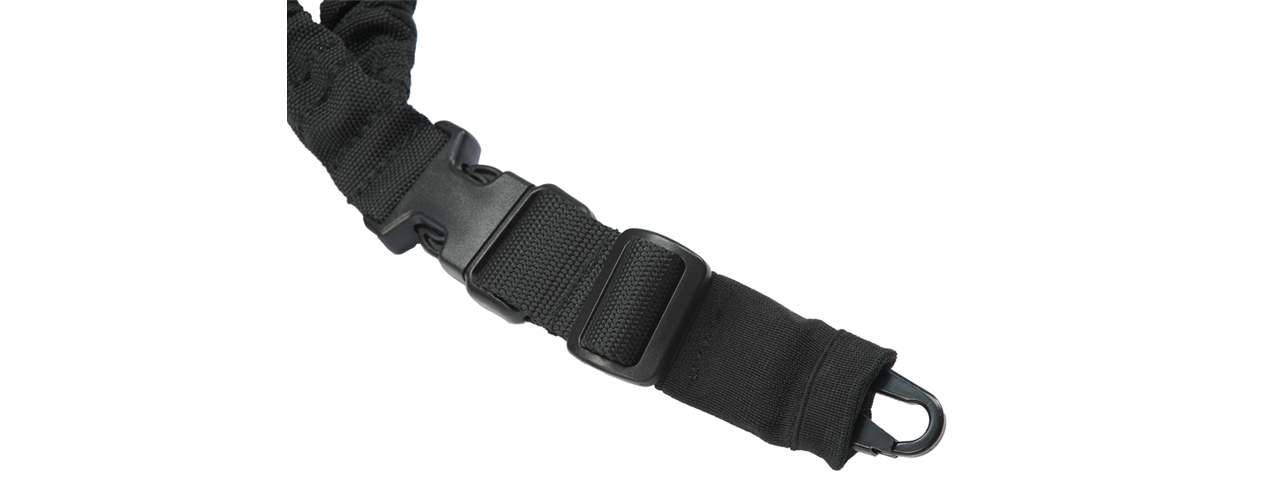 Lancer Tactical Heavy Duty Foam Padded Single Point Sling w/ QD Buckle (Color: Black) - Click Image to Close