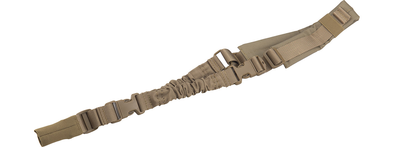 Lancer Tactical Heavy Duty Foam Padded Single Point Sling w/ QD Buckle (Color: Tan) - Click Image to Close