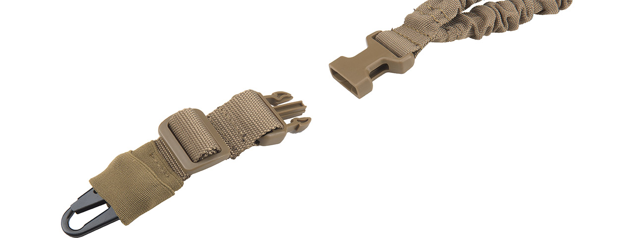 Lancer Tactical Heavy Duty Foam Padded Single Point Sling w/ QD Buckle (Color: Tan) - Click Image to Close