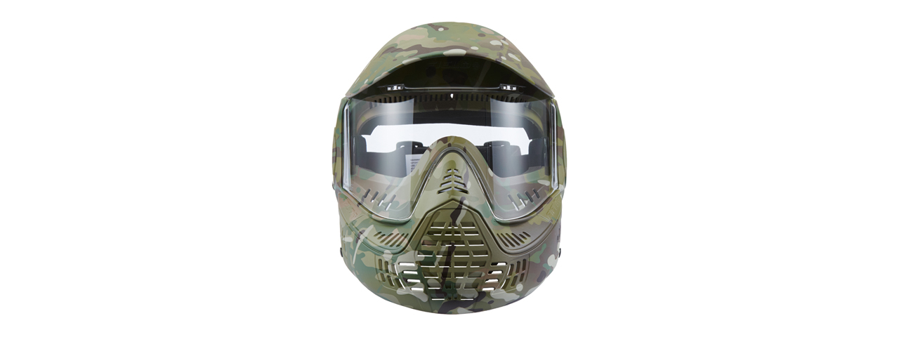 Lancer Tactical Full Face Airsoft Mask with Visor (Color: Camo)