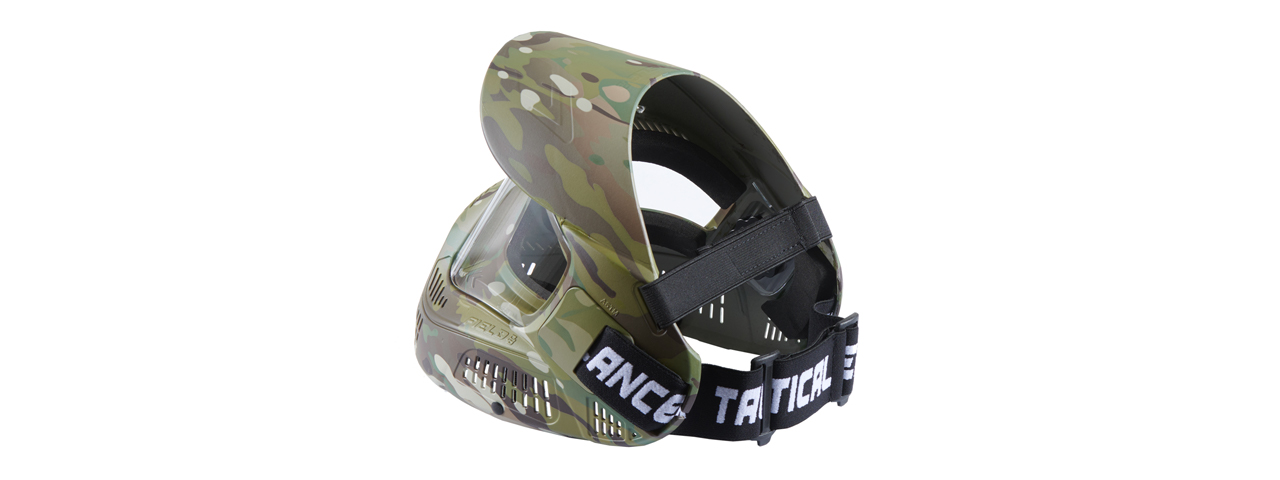 Lancer Tactical Full Face Airsoft Mask with Visor (Color: Camo) - Click Image to Close