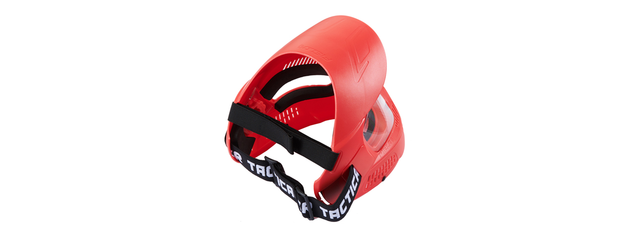 Lancer Tactical Full Face Airsoft Mask with Visor (Color: Red) - Click Image to Close