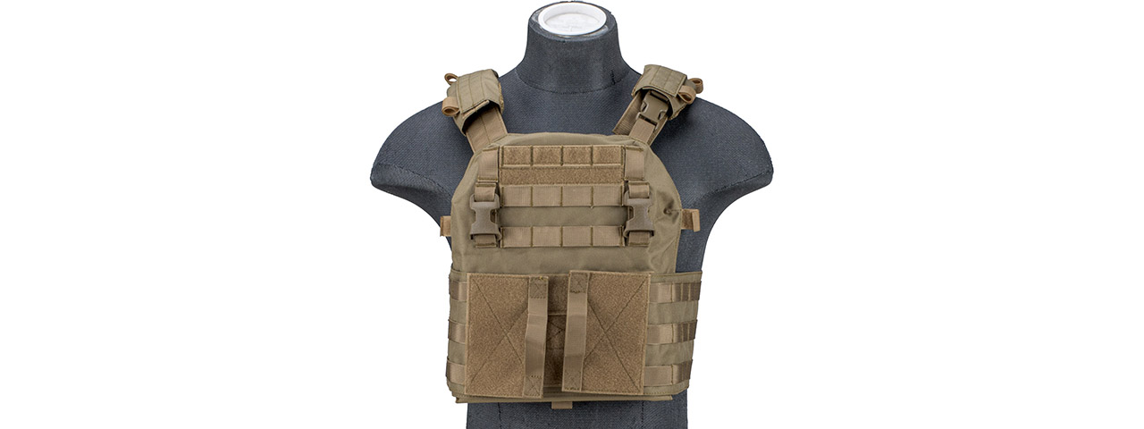 Lancer Tactical Quick Depart Plate Carrier (Color: Tan) - Click Image to Close