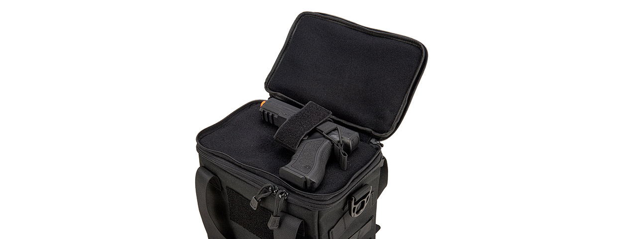 Lancer Tactical Nylon Pistol Range Bag (Color: Black)