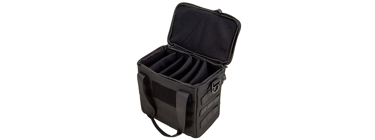 Lancer Tactical Nylon Pistol Range Bag (Color: Black)