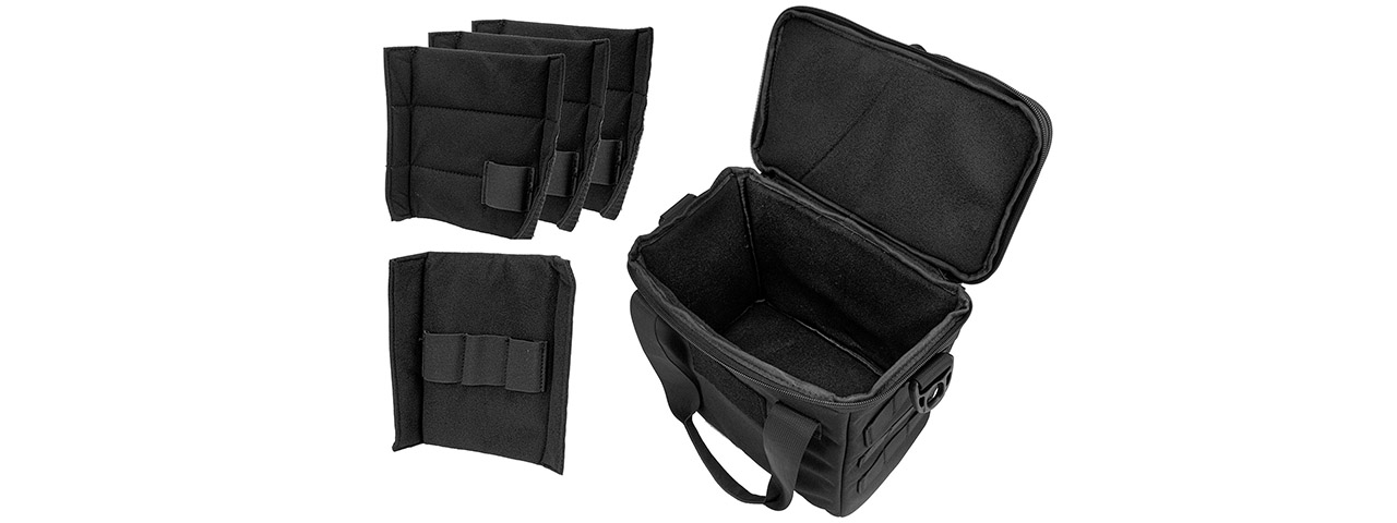 Lancer Tactical Nylon Pistol Range Bag (Color: Black)