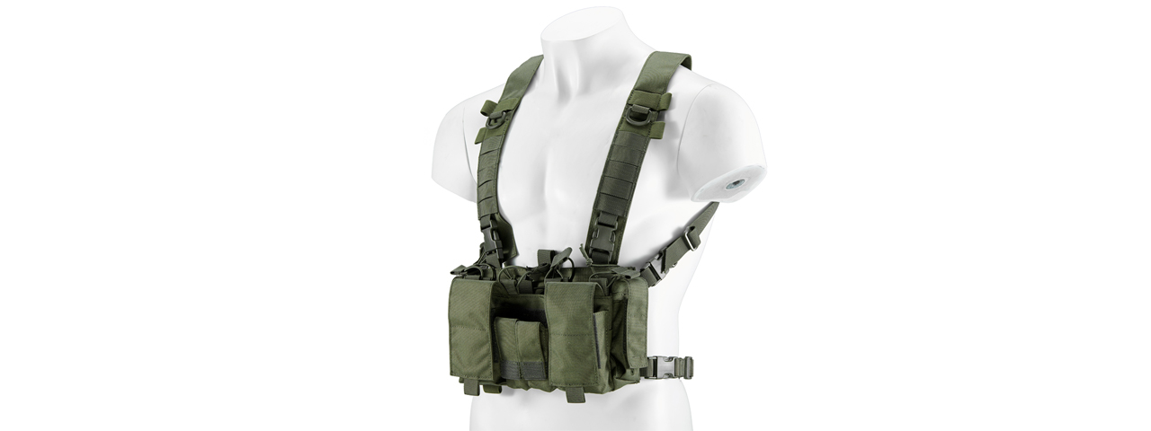 Lancer Tactical Buckle Up Lightweight Chest Rig (Color: OD Green) - Click Image to Close