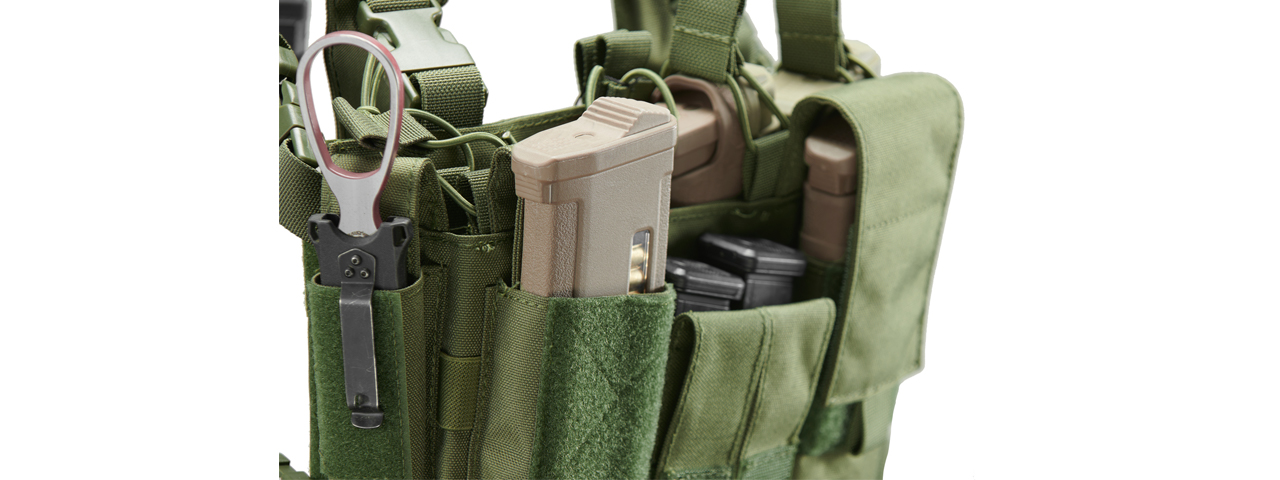 Lancer Tactical Buckle Up Lightweight Chest Rig (Color: OD Green) - Click Image to Close