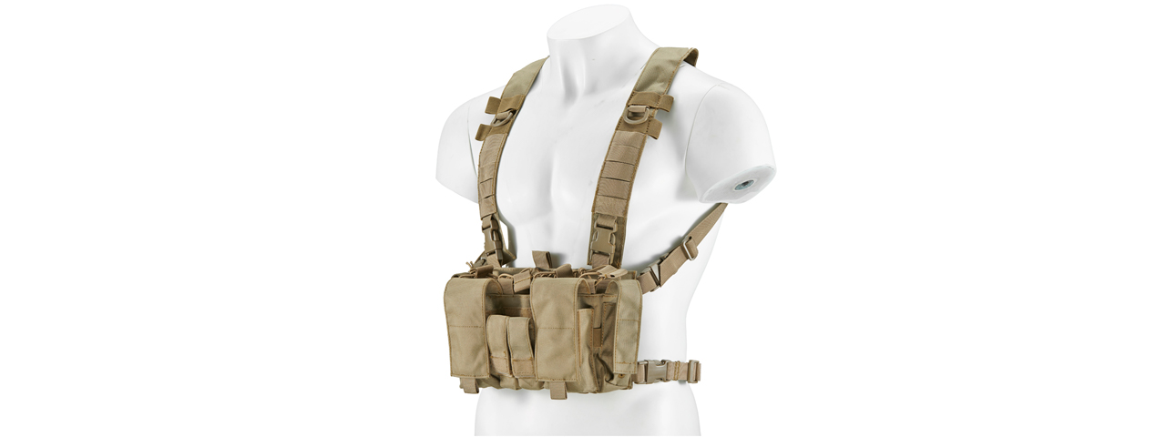 Lancer Tactical Buckle Up Lightweight Chest Rig (Color: Tan)