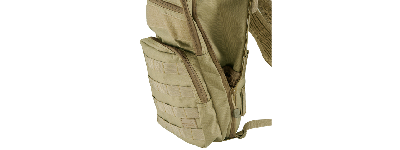 Lancer Tactical Multi-Use Expandable Backpack (Color: Tan) - Click Image to Close