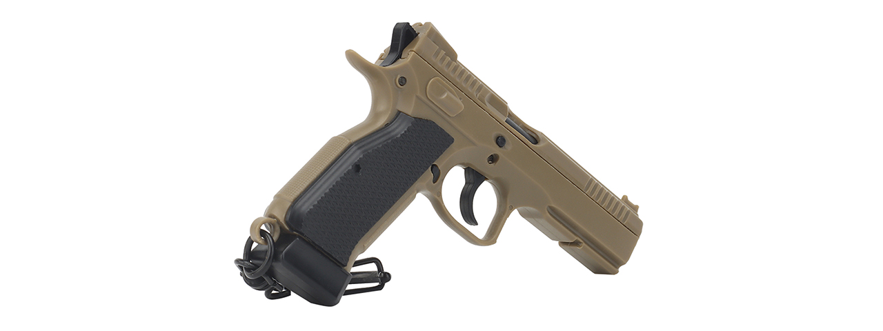 Tactical Detachable Mini Pistol Keychain (Color: Tan) - Click Image to Close