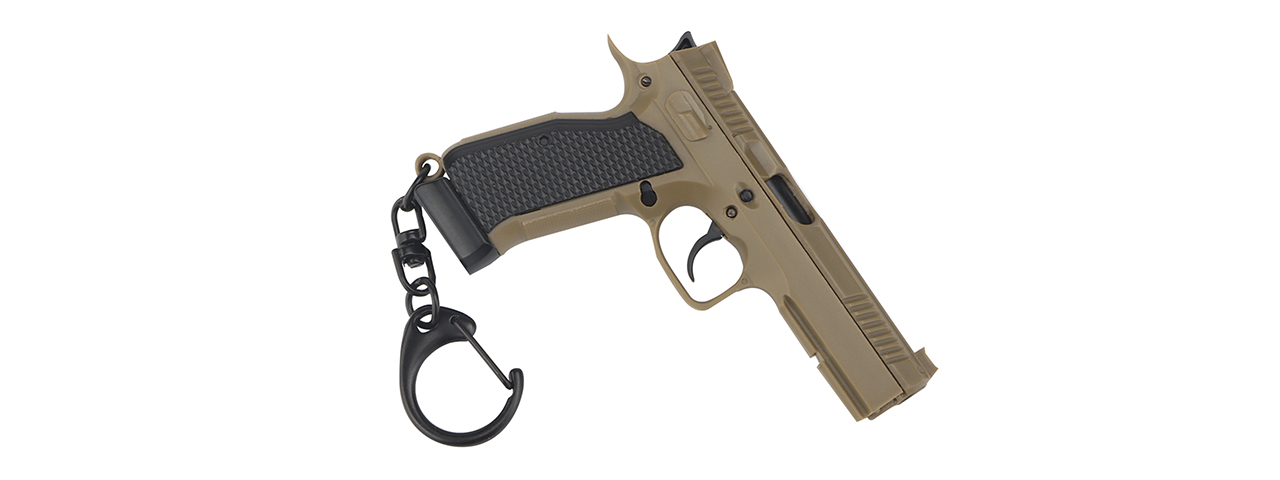 Tactical Detachable Mini Pistol Keychain (Color: Tan) - Click Image to Close