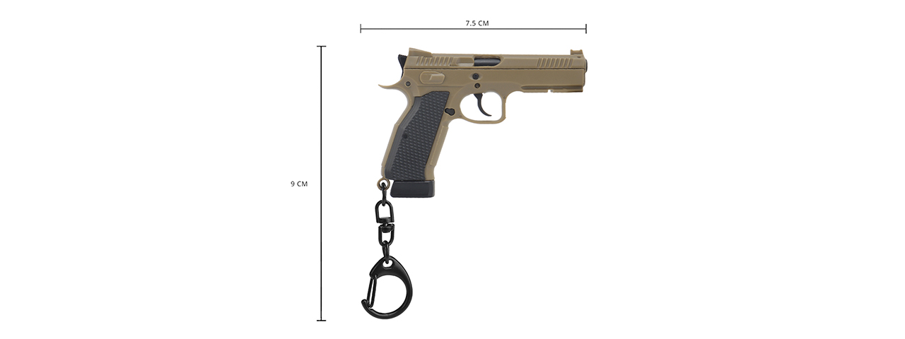 Tactical Detachable Mini Pistol Keychain (Color: Tan) - Click Image to Close