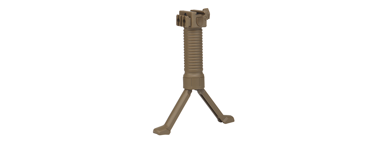 Tactical Vertical Bi-Pod Grip (Color: Tan) - Click Image to Close